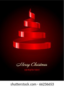 Christmas tree from ribbon vector background