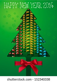 Christmas tree with ribbons