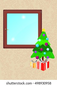 Christmas tree in room