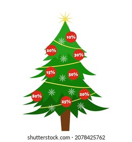 Christmas tree. Christmas sale. Vector illustration for design