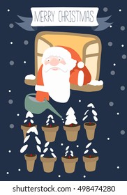 christmas tree and santa