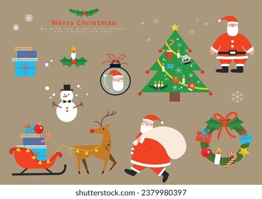 christmas tree and santa santa claus
