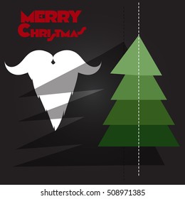 Christmas tree, Santa Claus on the black background