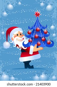 Christmas Tree from Santa. Christmas greeting card