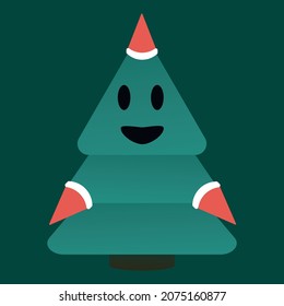 Árbol de Navidad con sombrero de santa
