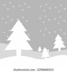 Christmas tree scene background illustration