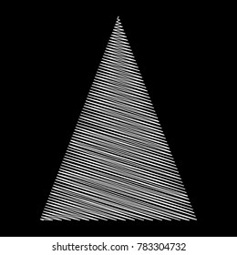 Christmas tree scribble design isolated on black background