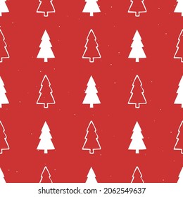 Christmas tree. Seamless background. For fabric, wrapping paper and other decoration. Vector illustration