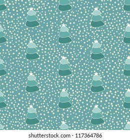 christmas tree seamless background, vector illustration.