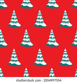 Christmas tree seamless background. Winter holiday background. Vector illustration of Christmas trees. Traditional merry design for the holidays.