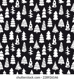 Christmas tree seamless paper black