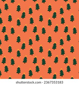 Árbol de Navidad sin costura. Textura de dibujo manual para tela, envoltura, textil, papel de pared, ropa.