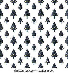 Christmas tree seamless pattern