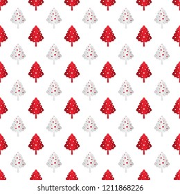 Christmas tree seamless pattern