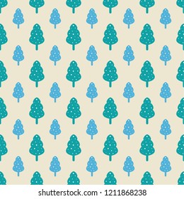 Christmas tree seamless pattern