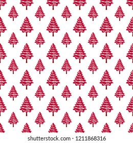 Christmas tree seamless pattern