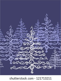 Christmas tree. Seamless pattern