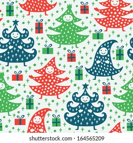 christmas tree seamless pattern 