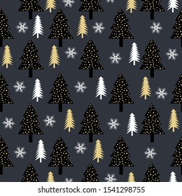 Christmas tree seamless pattern background, wrapping paper, pattern fills, winter greetings, web page background, Christmas and New Year greeting cards
