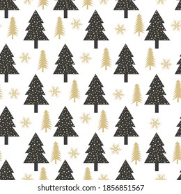 Christmas tree seamless pattern background, wrapping paper, pattern fills, winter greetings, web page background, Christmas and New Year greeting cards