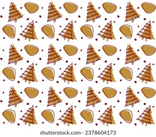 Christmas tree seamless pattern background. vector.