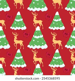 Christmas tree seamless pattern background. Vector illustration. Can be used for wallpaper, pattern fills, web page background, surface textures. for Merry Christmas.
