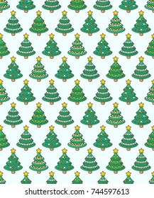 Christmas tree seamless pattern background vector.