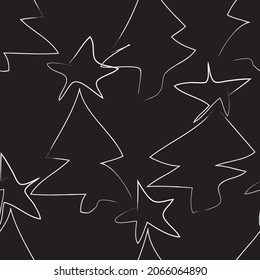 Christmas Tree seamless pattern design for website graphics, fashion textile