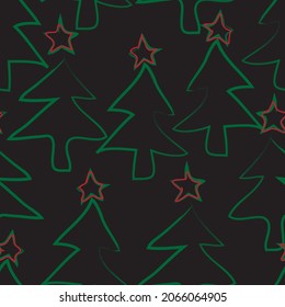 Weihnachtsbaum nahtloses Musterdesign für Website-Grafiken, Modetextilien