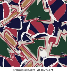 Christmas Tree seamless pattern design for fashion textile and graphics