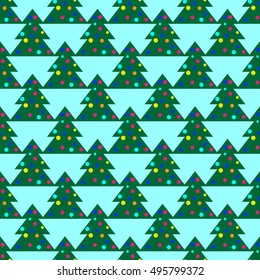 Christmas tree seamless pattern. Fashion graphic background design. Modern stylish abstract texture. Colorful template for prints, textiles, wrapping, wallpaper, website etc. VECTOR illustration