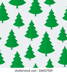 Christmas tree seamless pattern in flat style.
