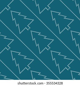Christmas tree seamless pattern. Garlands of trees. Seamless circle pattern. Beads pattern. Abstract Background. Christmas Pattern. New year dark background. Geometric Pattern. Vector Regular Texture