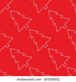 Christmas tree seamless pattern. Garlands of trees. Seamless circle pattern. Beads pattern. Abstract Background. Christmas Pattern. New year red background. Geometric Pattern. Vector Regular Texture
