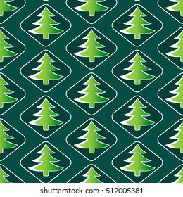Christmas Tree Seamless Pattern. Great for Christmas projects, wrapping paper, backgrounds or printed on fabric or textile.