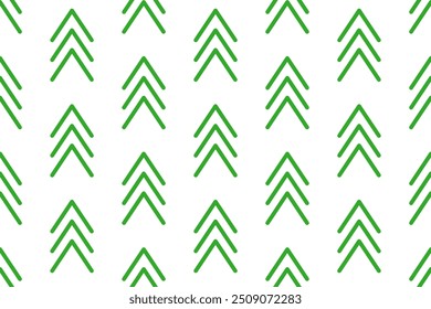 Christmas tree seamless pattern. Green candy zigzag stripes background. Christmas present pattern. Holiday lines backdrop. Xmas gift wrapping print. Vector Illustration on white background.