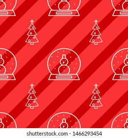 Christmas tree seamless pattern. Happy New Year print design. Vector illustration.