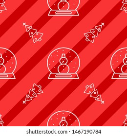 Christmas tree seamless pattern. Happy New Year print design. Vector illustration.