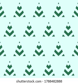 Christmas tree seamless pattern. Happy New Year and Merry Christmas. Elegant green template for cards, invitations, banners, packaging. Vector illustration. EPS 10