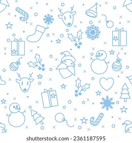 Patrón ininterrumpido de árboles de Navidad y Navidad. Feliz año nuevo, pantalla mono-línea de papel pintado.