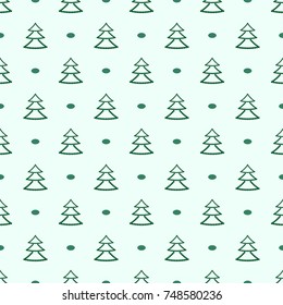 Christmas tree. Seamless pattern. Happy New Year. Vector element for New Year`s design.