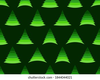 Patrón ininterrumpido del árbol de Navidad. Árbol de abetos verde de vacaciones. Fondo festivo para decoraciones navideñas, tarjetas de felicitación y pancartas. Ilustración del vector