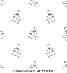 Patrón inconsútil del árbol de navidad aislado en fondo transparente.