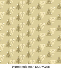 Christmas tree seamless pattern. Merry Christmas. Happy New year. Vector background.
