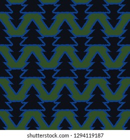 Christmas tree seamless pattern - Merry christmas holiday background.