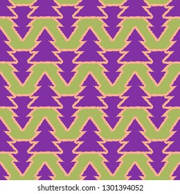 Christmas tree seamless pattern - Merry christmas holiday background.