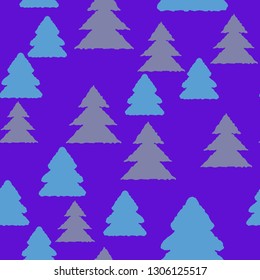 Christmas tree seamless pattern - Merry christmas holiday background.