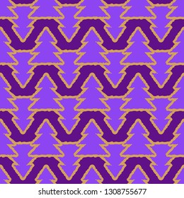 Christmas tree seamless pattern - Merry christmas holiday background.
