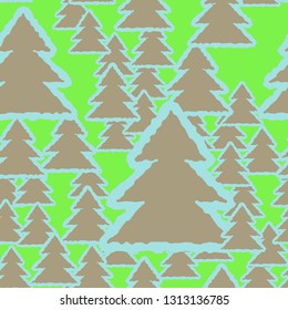 Christmas tree seamless pattern - Merry christmas holiday background.