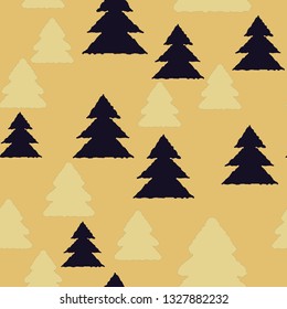 Christmas tree seamless pattern - Merry christmas holiday background.